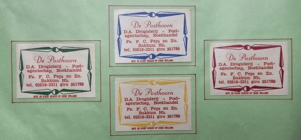 De Posthoorn Fa FC Peys en Zn te Bakkum Nh (DA Drogisterij), Ophalen of Verzenden, Zo goed als nieuw, Luciferdoosjes of -merken