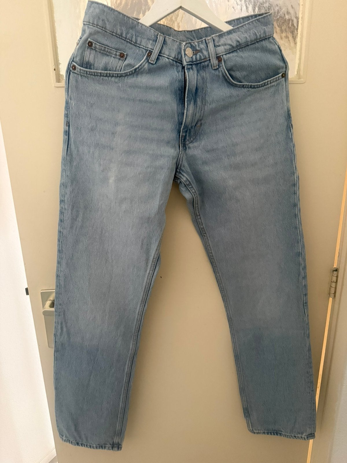 Zara straight leg pants 38, Ophalen of Verzenden, Zo goed als nieuw, Blauw, W32 (confectie 46) of kleiner