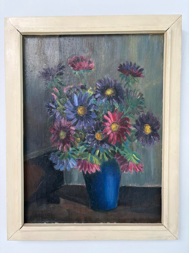 Schilderij Jaap Vet - Bloemenstilleven uit de jaren '60, Ophalen of Verzenden