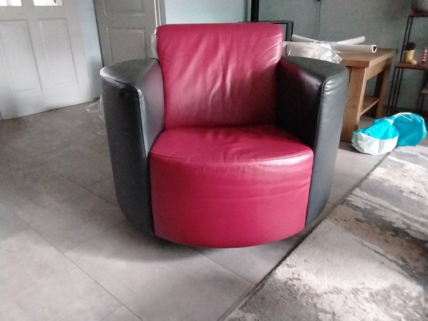 Leren draaistoel, Ophalen, 75 tot 100 cm