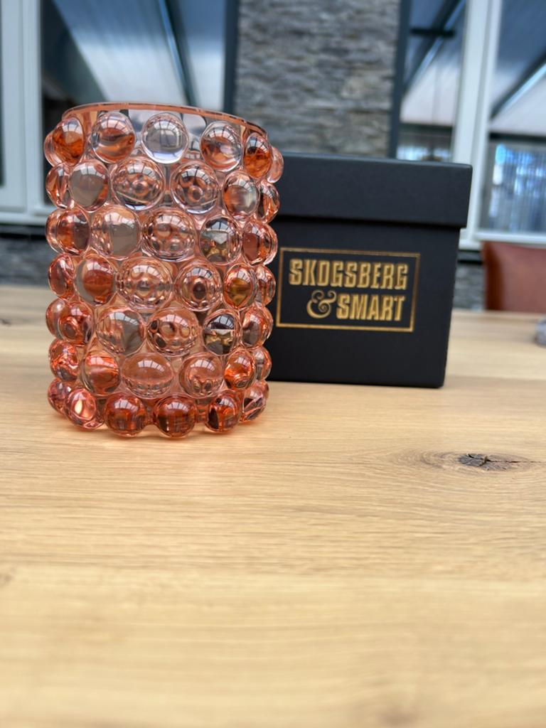 Skogsberg & Smart windlicht klein roze, Ophalen, Zo goed als nieuw, Roze, Glas
