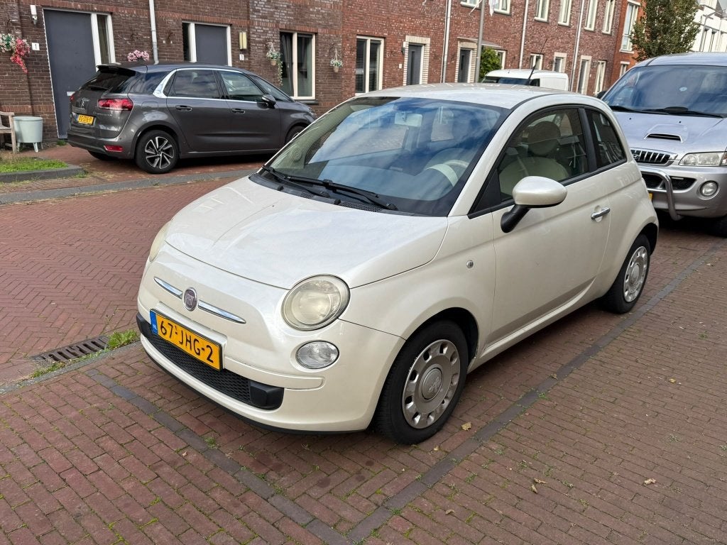Fiat 500 1.2 AUT 51KW 2009, Auto's, Geheel digitaal combi-instrument, 1242 cc, Alcantara, Wit