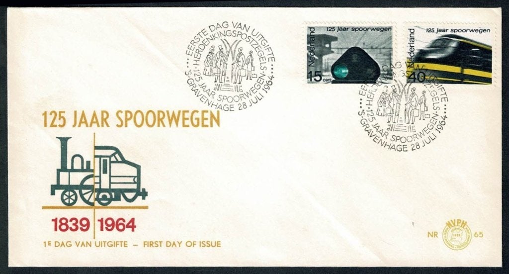 Spoorwegen : NS - 125 jaar Spoorwegen - 1964, Verzamelen, Ophalen of Verzenden, Trein, Overige typen