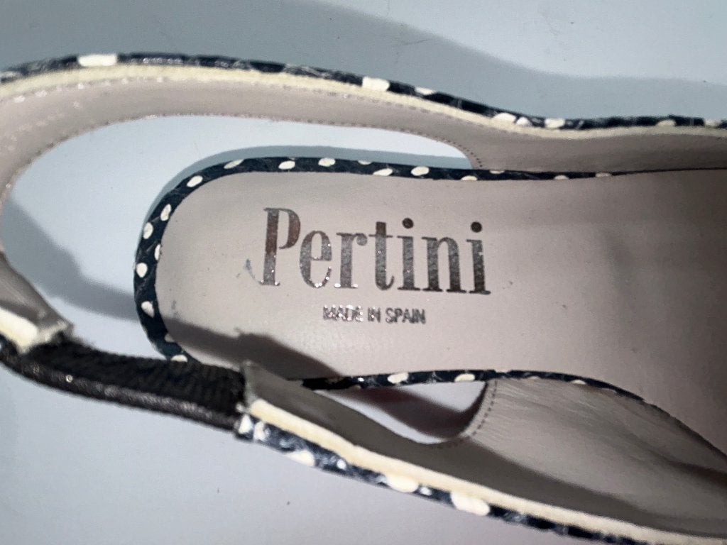 Pertini, maat 36 slingbacks met speelse polkadot print, Pertini, Verzenden, Zwart, Nieuw