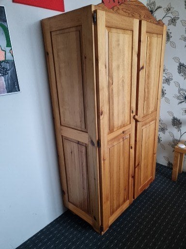 Grenen hang/leg kast, Ophalen, Gebruikt, 100 tot 150 cm, 150 tot 200 cm
