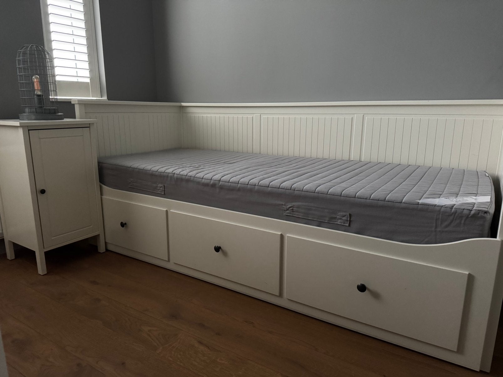 HEMNES Bedbank, Ophalen, Verstelbaar, Eenpersoons, Wit