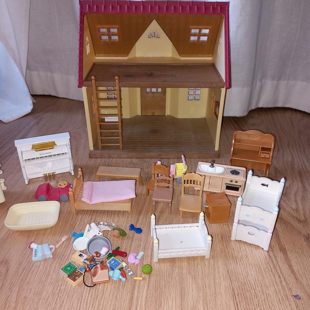 Sylvanian Families Huis met Meubels en Accessoires, Ophalen of Verzenden, Gebruikt, Poppenhuis
