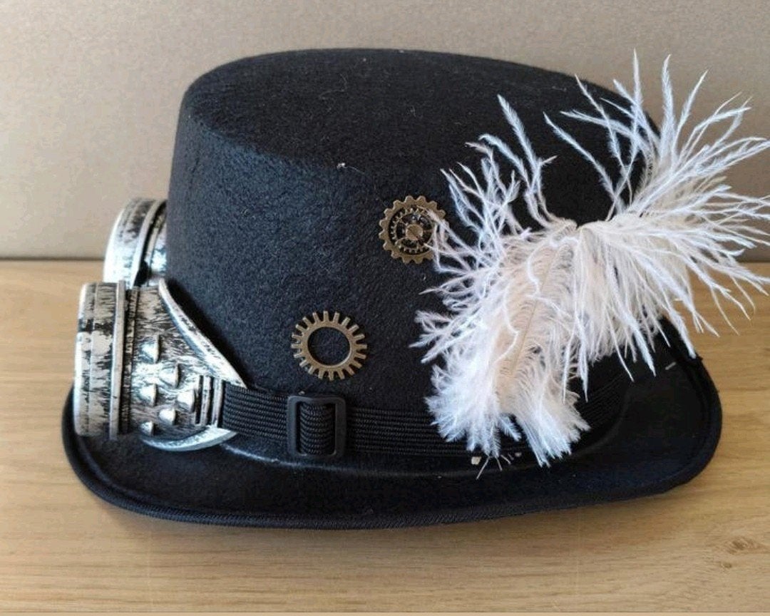 Nieuw Steampunk Hoed met Bril, Verzenden, Nieuw, Overige thema's, Accessoires