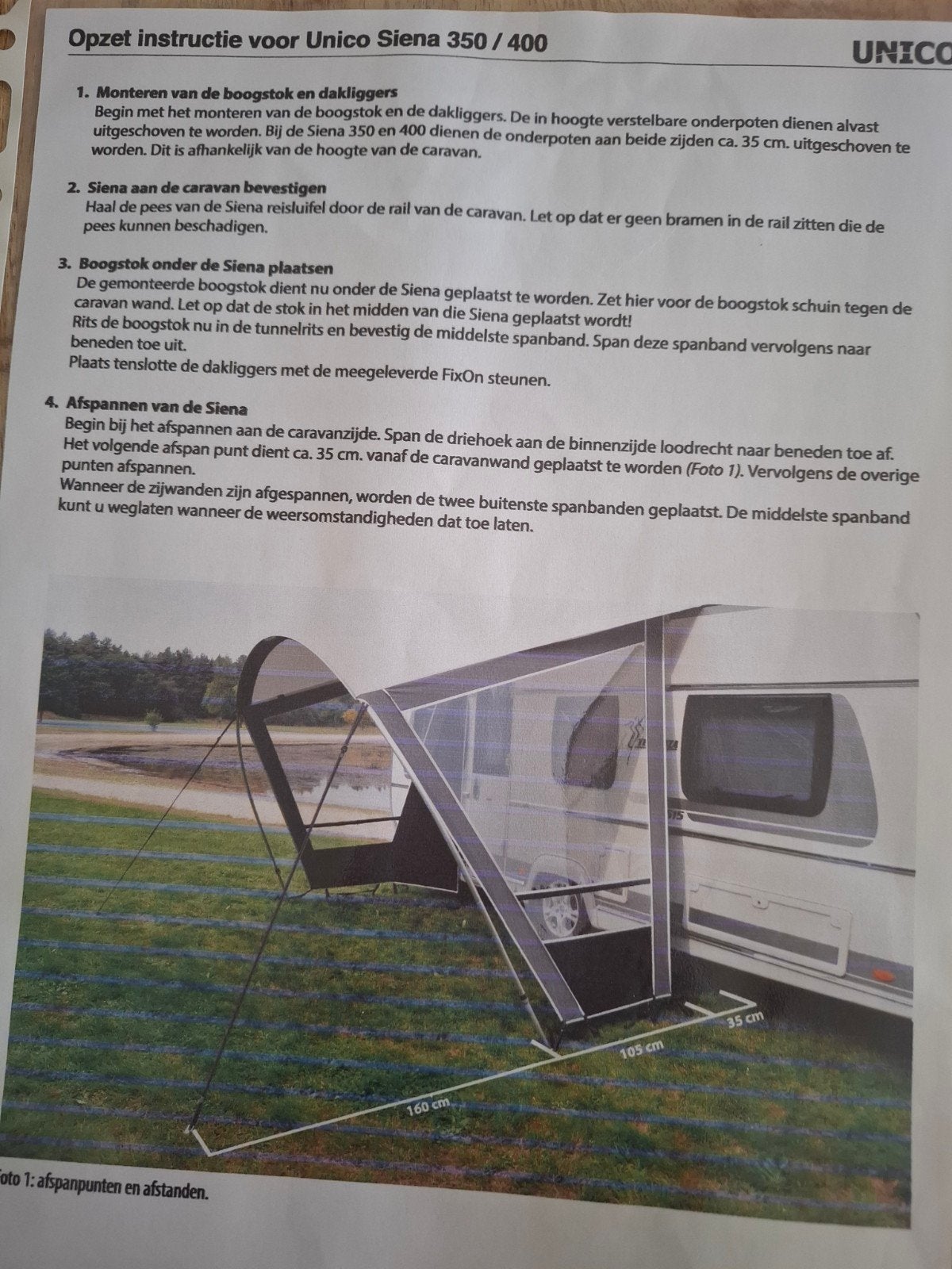 Unico reis luifel, Caravans en Kamperen, Ophalen, Zo goed als nieuw