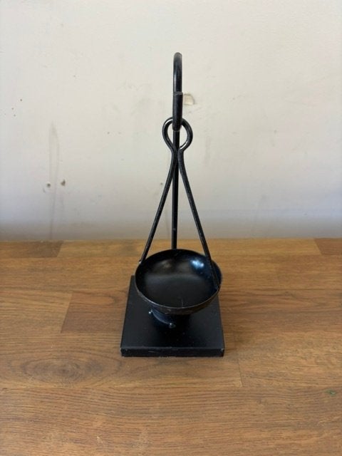 Zwarte metalen kaarsenhouder, Zwart, Nieuw, Ophalen of Verzenden, Metaal