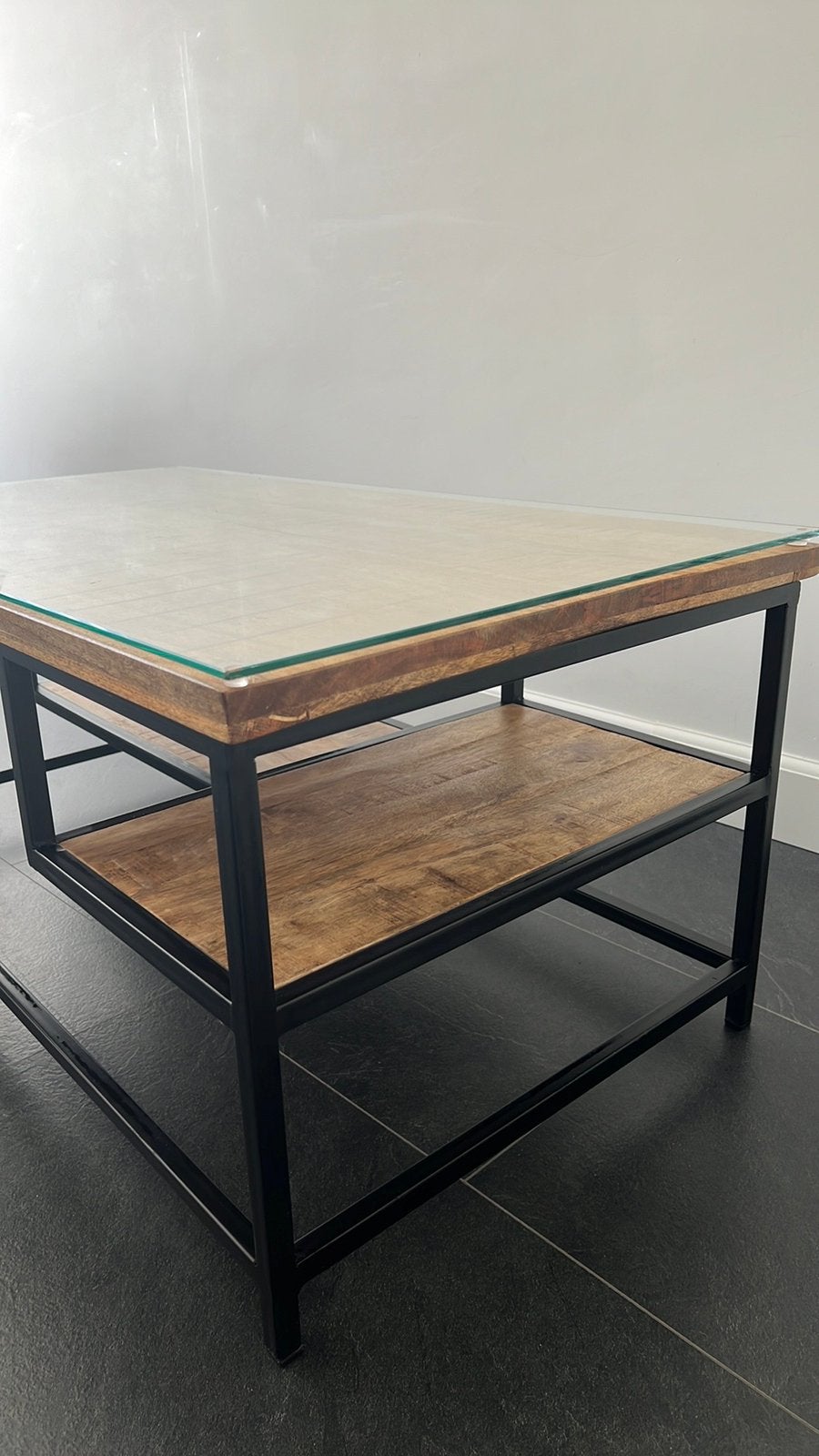 Salontafel mango hout, 50 tot 100 cm, Rond, Ophalen of Verzenden, Zo goed als nieuw