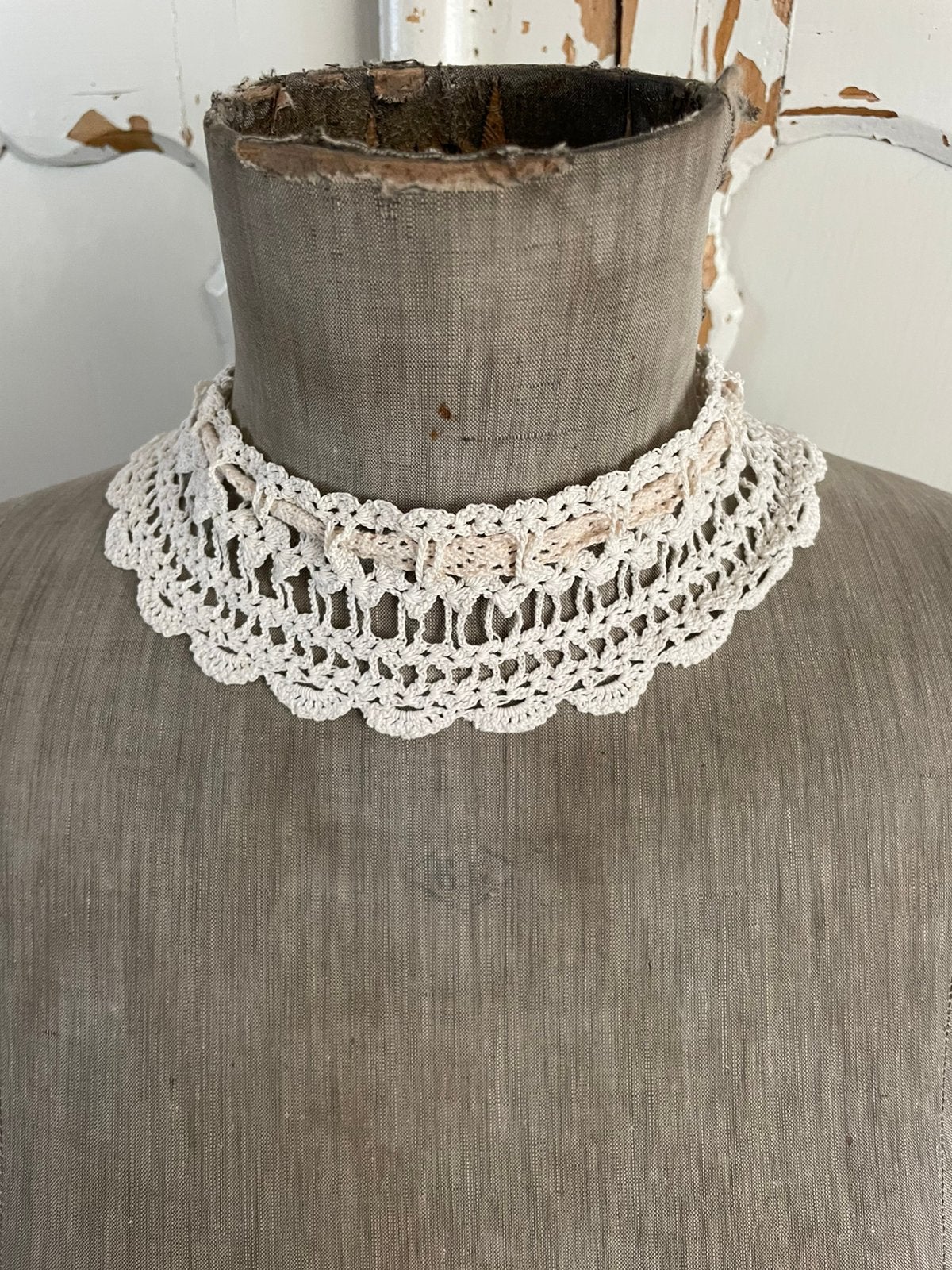Brocante oud gehaakt kraagje, Ophalen of Verzenden
