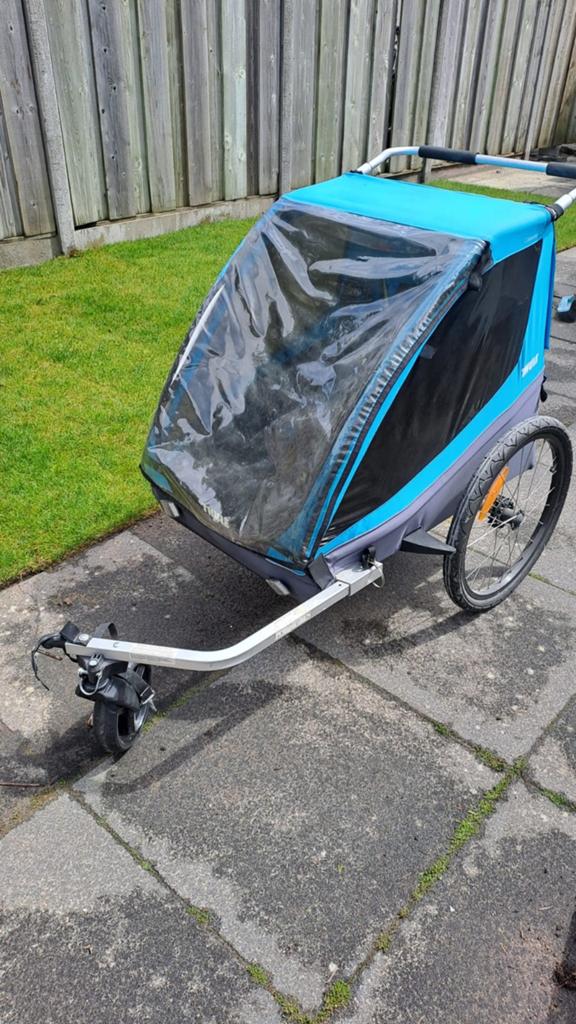 Thule fietskar met universele babyschaal (vanaf 3 maanden), Ophalen of Verzenden, Gebruikt, Kinderkar, Thule