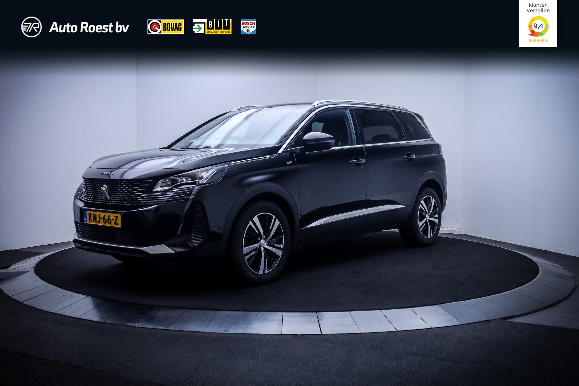Peugeot 5008 1.2T Aut 7p GT Pack FULL LED | 360 CAM | ACC |, Dealer onderhouden, 15 km/l, Gebruikt, Zwart