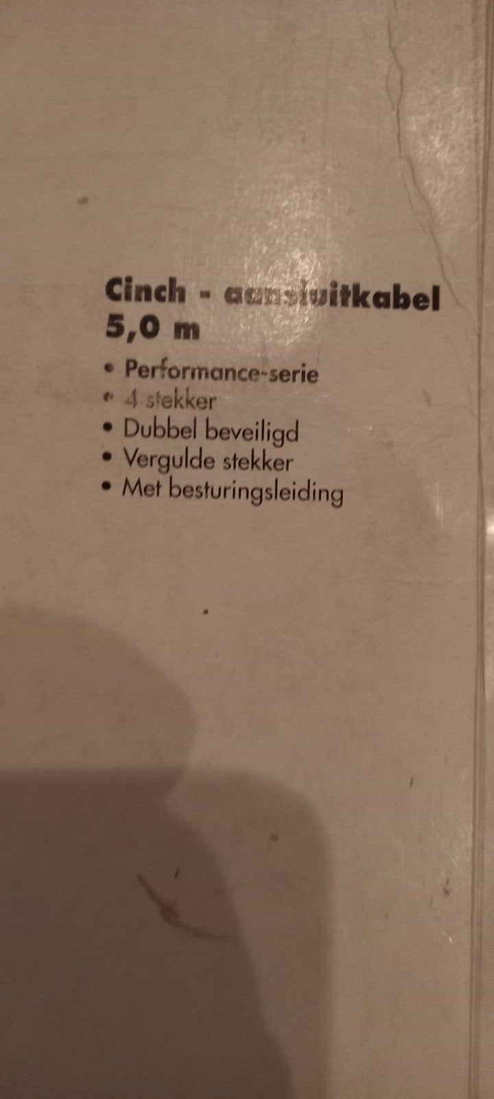 Interconti Cinch-aansluitkabel 5,0m - Car Hifi, Ophalen of Verzenden, Nieuw