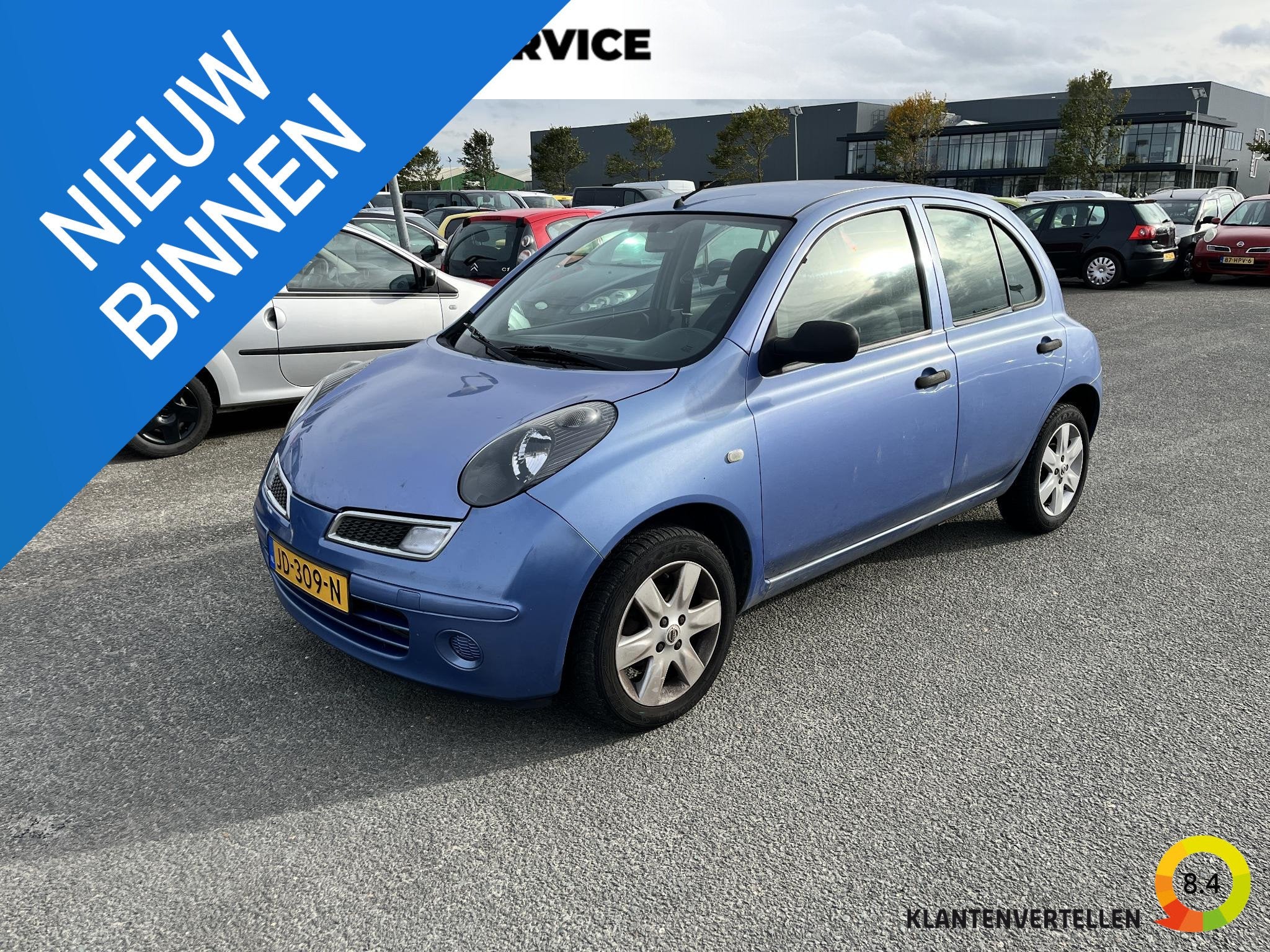 Nissan Micra 1.2 Visia Airco, stuurbekrachtiging, elektrisch, Stof, 4 cilinders, Blauw, Handgeschakeld