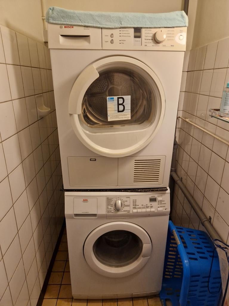 Bosch droger en AEG wasmachine, Ophalen, 6 tot 8 kg, Gebruikt, Voorlader