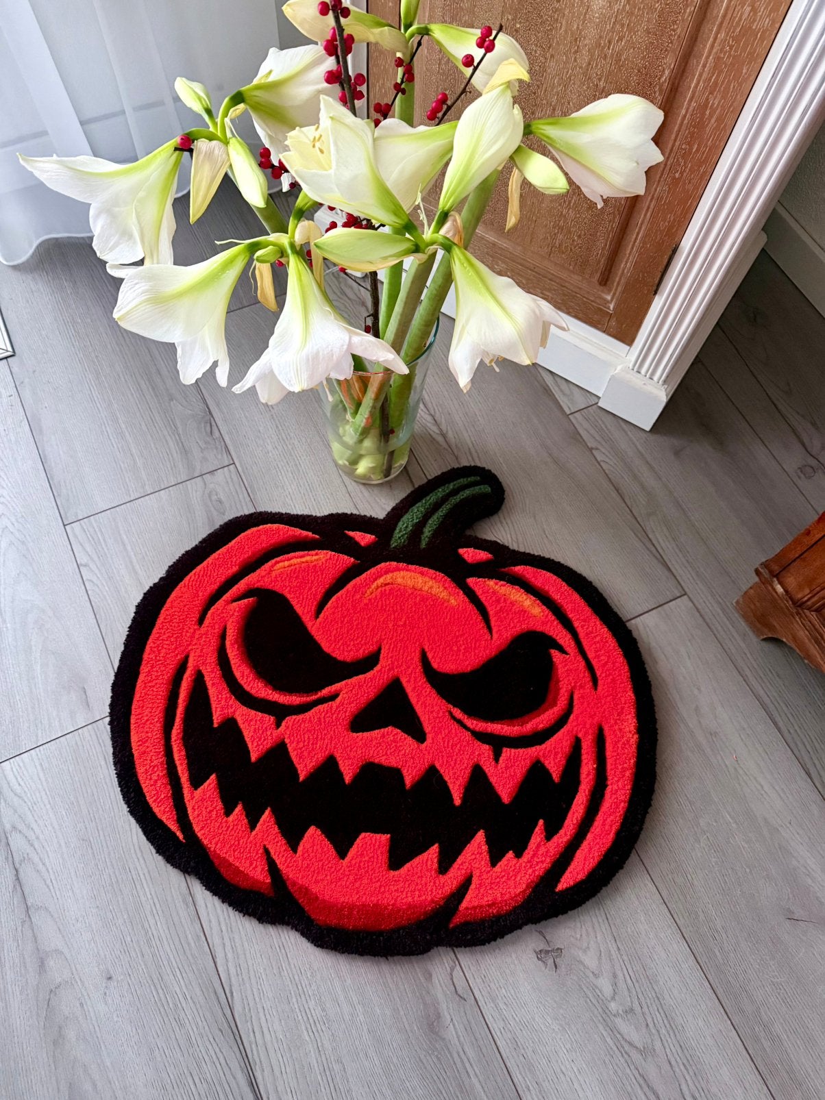 Halloween pumpkin  handmade rug, Ophalen of Verzenden, Nieuw, Rechthoekig