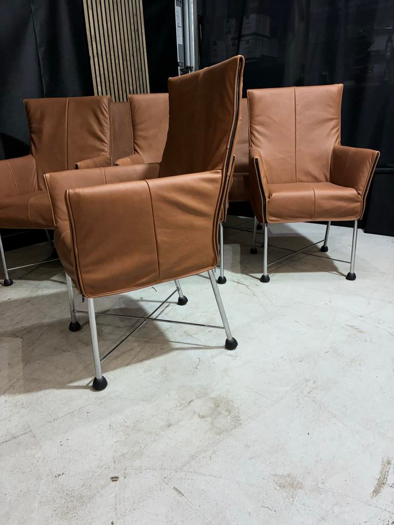 6 Montis Chaplin - nieuw Rancho leer, Huis en Inrichting, Stoelen, Ophalen, Bruin, ., Leer