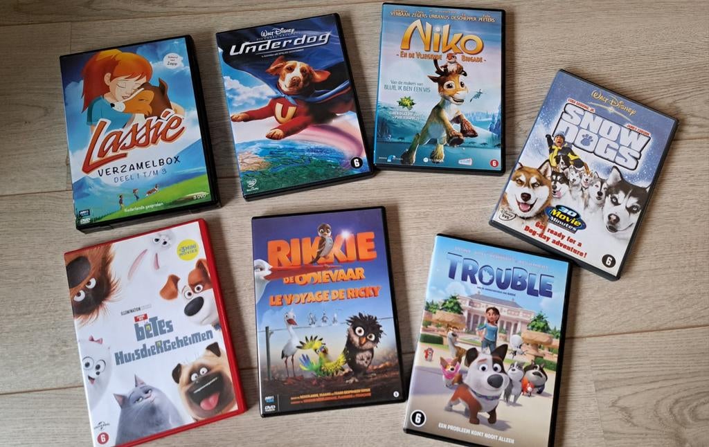 Grote collectie kinder dvd's - Mees Kees, Lassie, De Vijf, Avontuur, Gebruikt, Alle leeftijden, Boxset