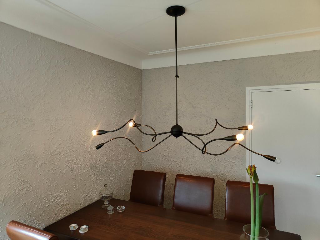 Eetkamertafel hanglamp Brons, Ophalen, Nieuw, 50 tot 75 cm