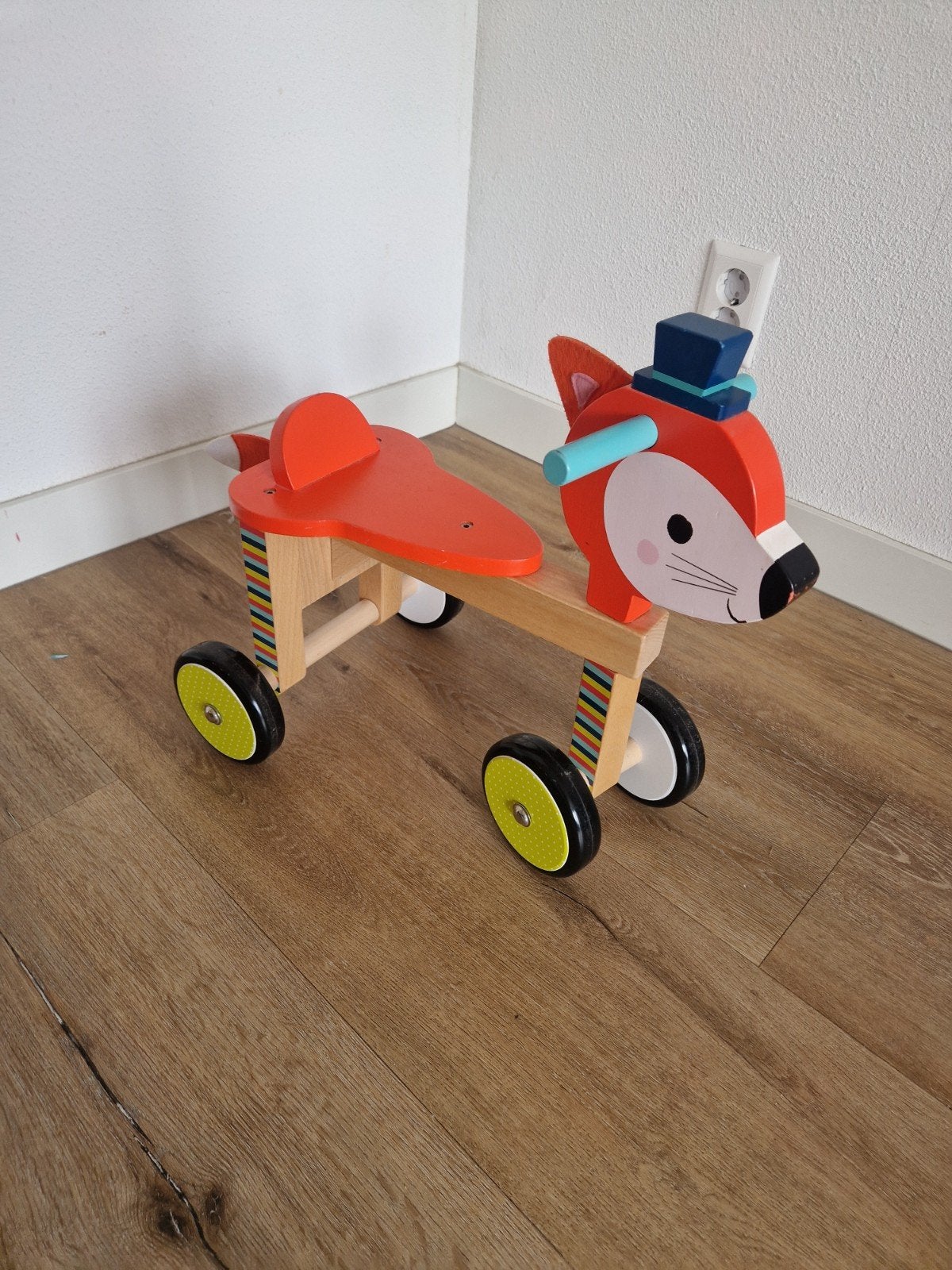 Janod Houten Loopvoertuig Vos, Kinderen en Baby's, Speelgoed | Buiten | Voertuigen en Loopfietsen, Loopvoertuig, Ophalen