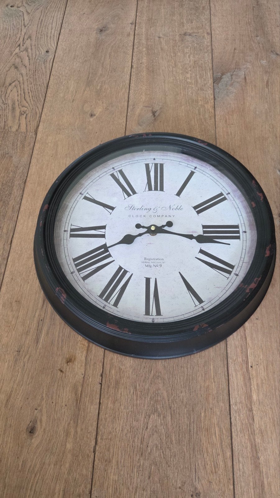 Sterling & Noble Wandklok - Klassiek Design, Analoog, Ophalen of Verzenden, Zwart, Overige merken