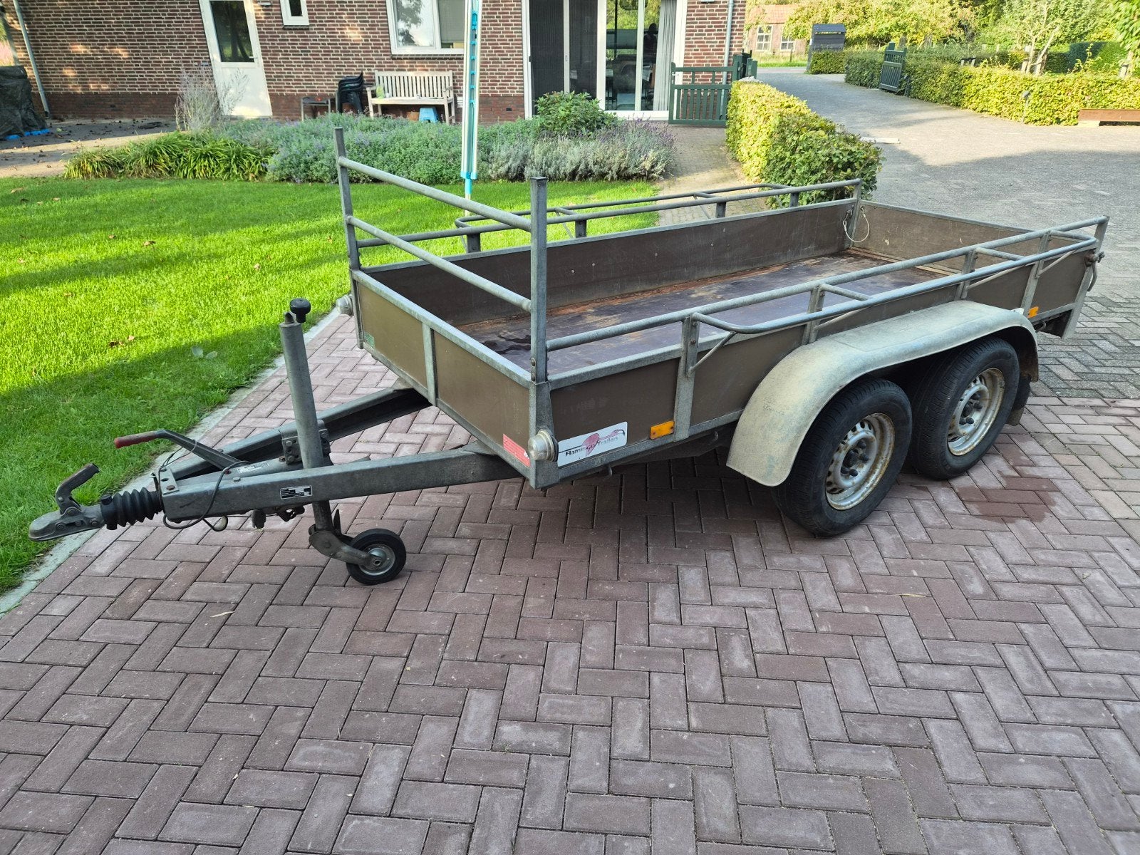 Tandemas aanhangwagen, aanhanger, dubbelasser, Ophalen, Gebruikt