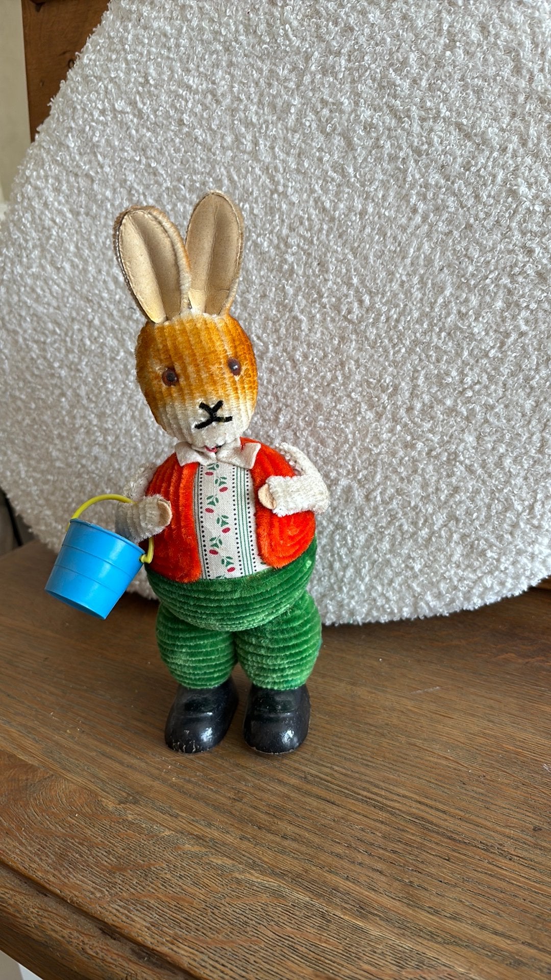 Oude chenille candy container paas haas, Ophalen of Verzenden, Zo goed als nieuw