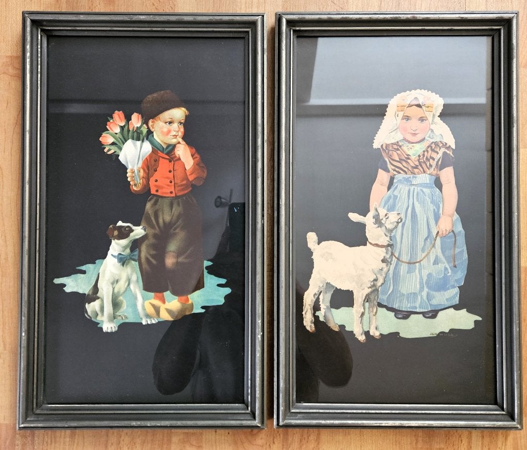 Jan Wijga | Set van 2 | Klederdracht | 30-40-er jaren, Antiek en Kunst, Ophalen of Verzenden