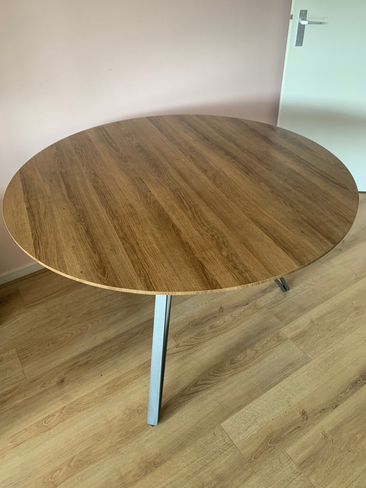 Ronde eettafel, Huis en Inrichting, Tafels | Eettafels, Ophalen, Gebruikt, 100 tot 150 cm, Rond