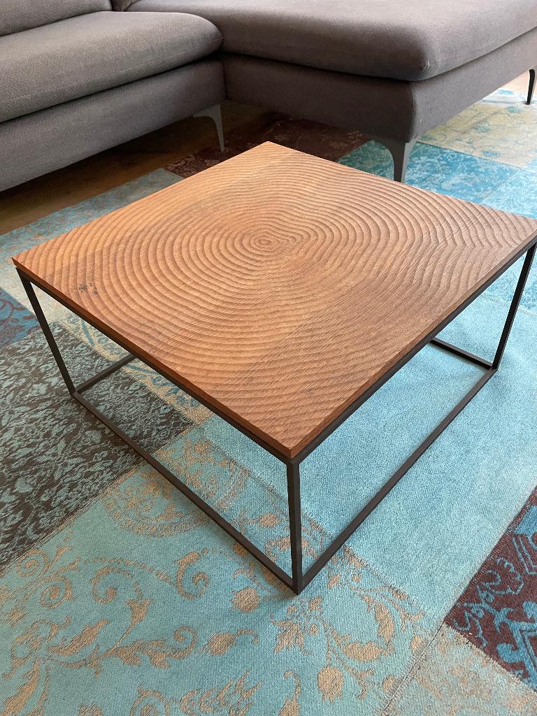 Linteloo Log coffee table by designer Roderick Vos - 60x60cm, Huis en Inrichting, Tafels | Salontafels, Ophalen, 50 tot 100 cm