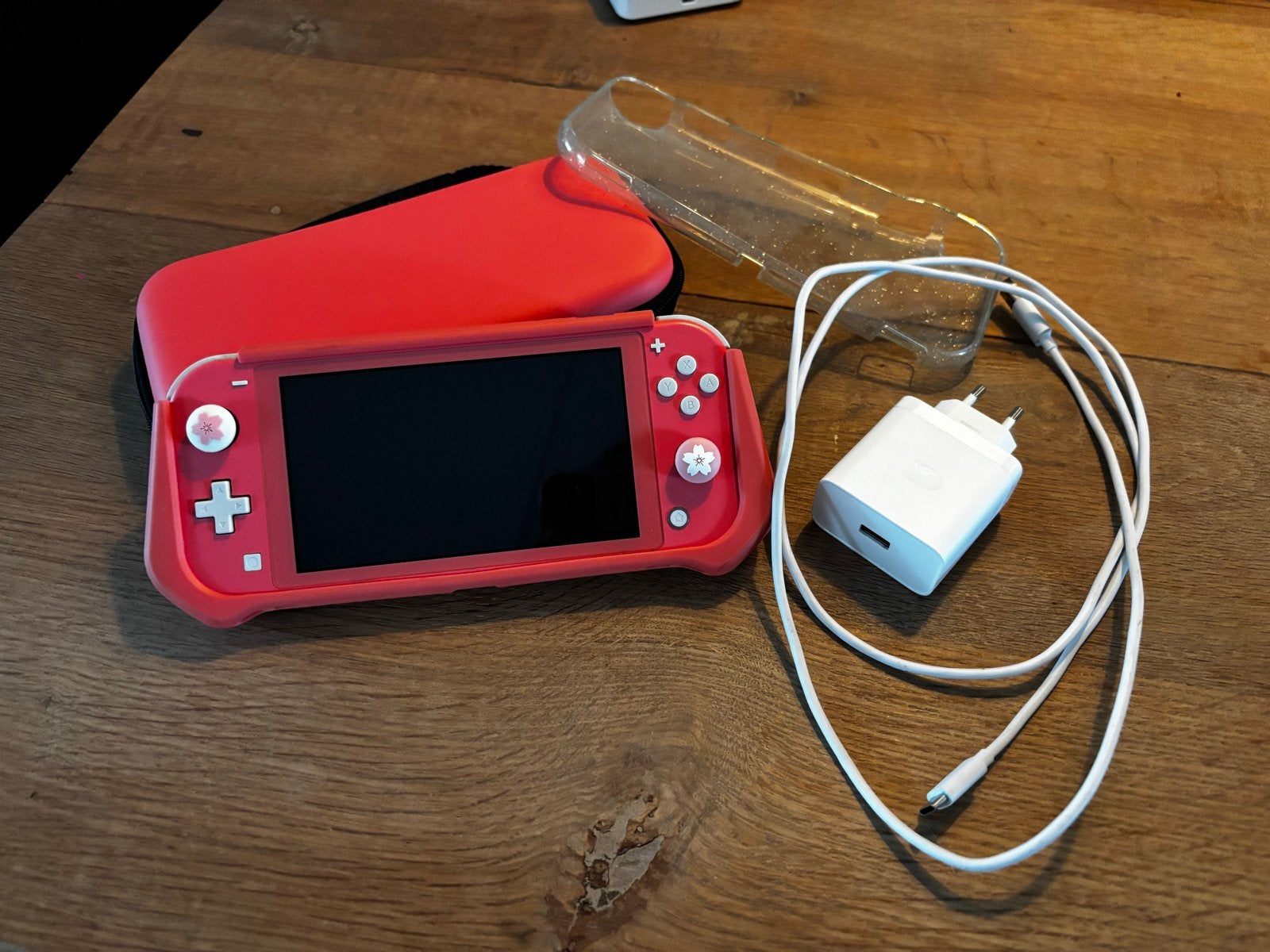 Nintendo Switch Lite Koraalrood met accessoires, Ophalen, Gebruikt, Zonder controller, Switch Original