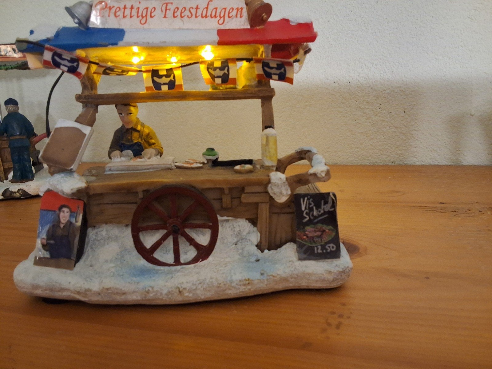 Typisch Hollands Viskraam kerstdorp kersthuisje, Ophalen of Verzenden