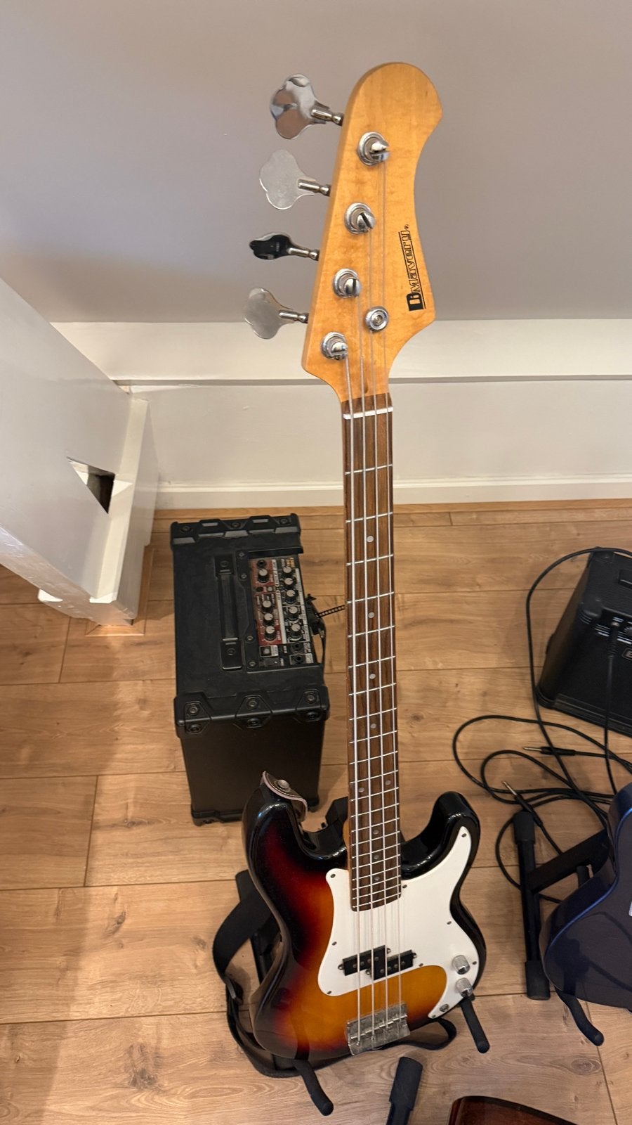 Vintage Marvell basgitaar - Sunburst, Ophalen of Verzenden, Gebruikt, Elektrisch, 6-snarig