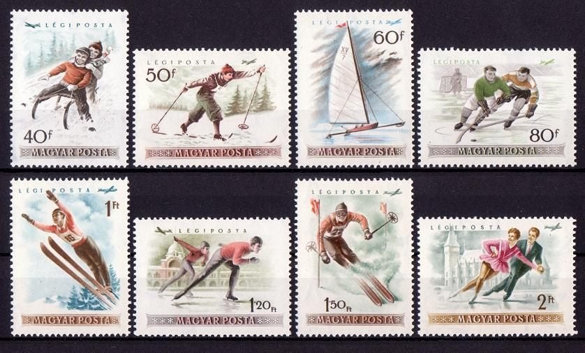 Hongarije, Sport, Wintersport, Mi. 1409-1416 postfris, Verzenden, Postfris