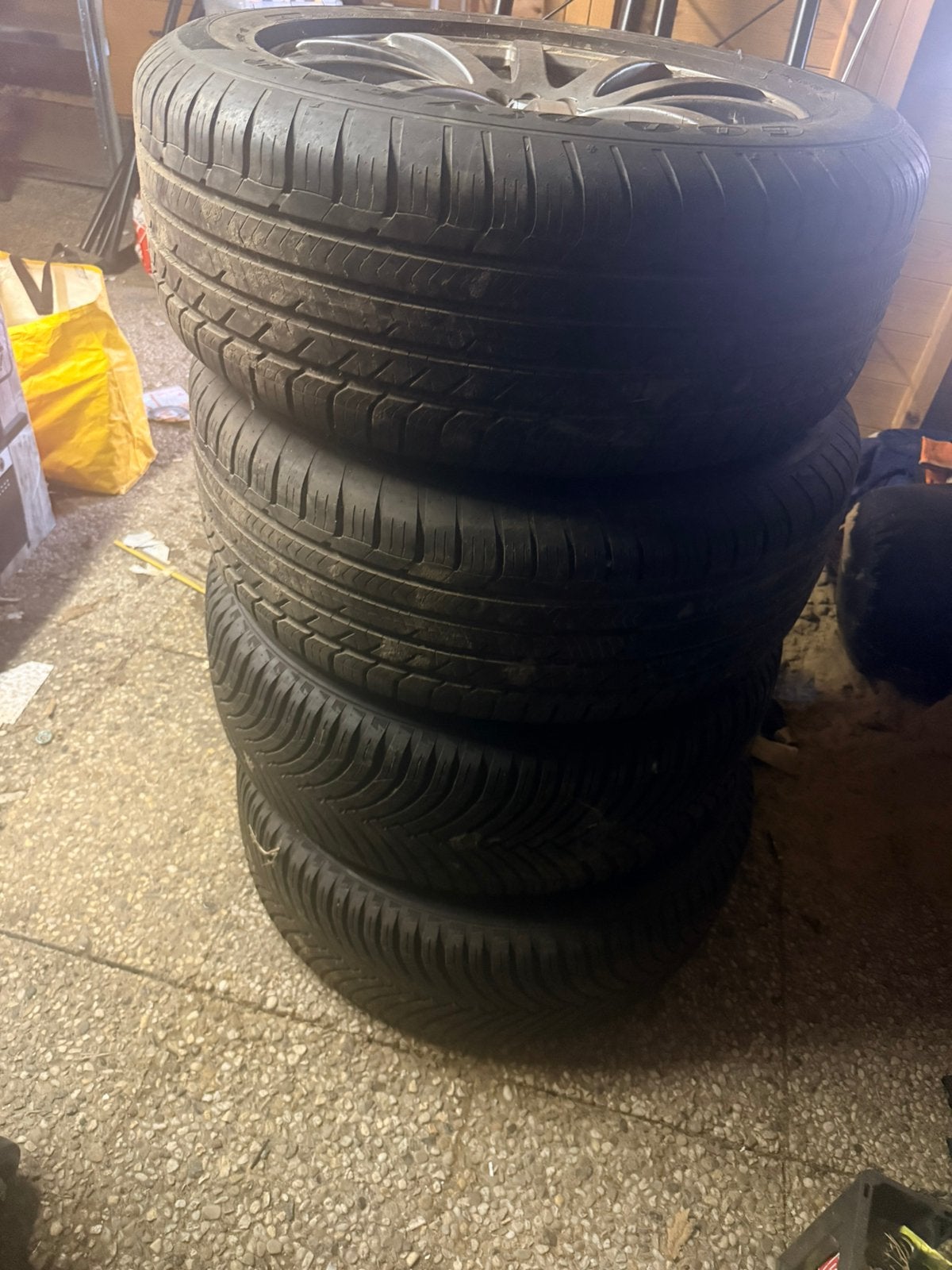 Set all season banden + velg Nissan Murano maat 255-55 R19, Ophalen, Gebruikt