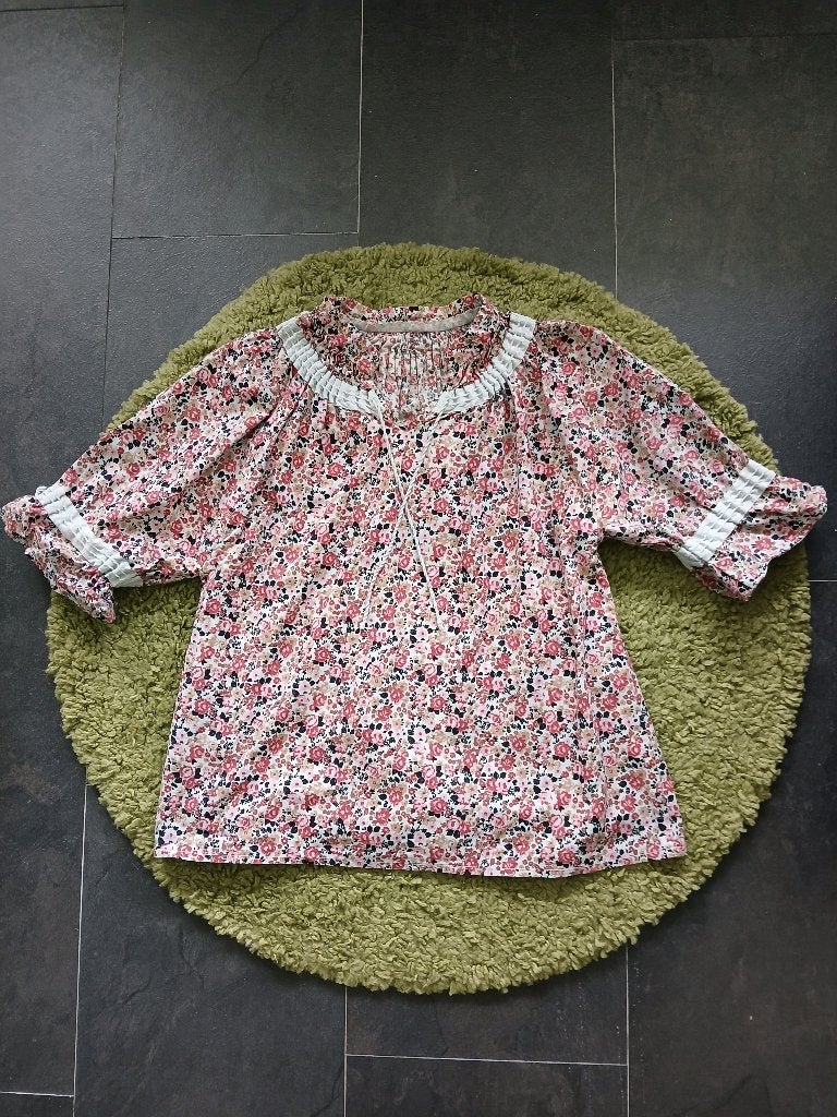 Vintage jaren 70 bloemenprint top, handgemaakt, cottagecore, Maat 38/40 (M), Verzenden, Zo goed als nieuw, Vintage