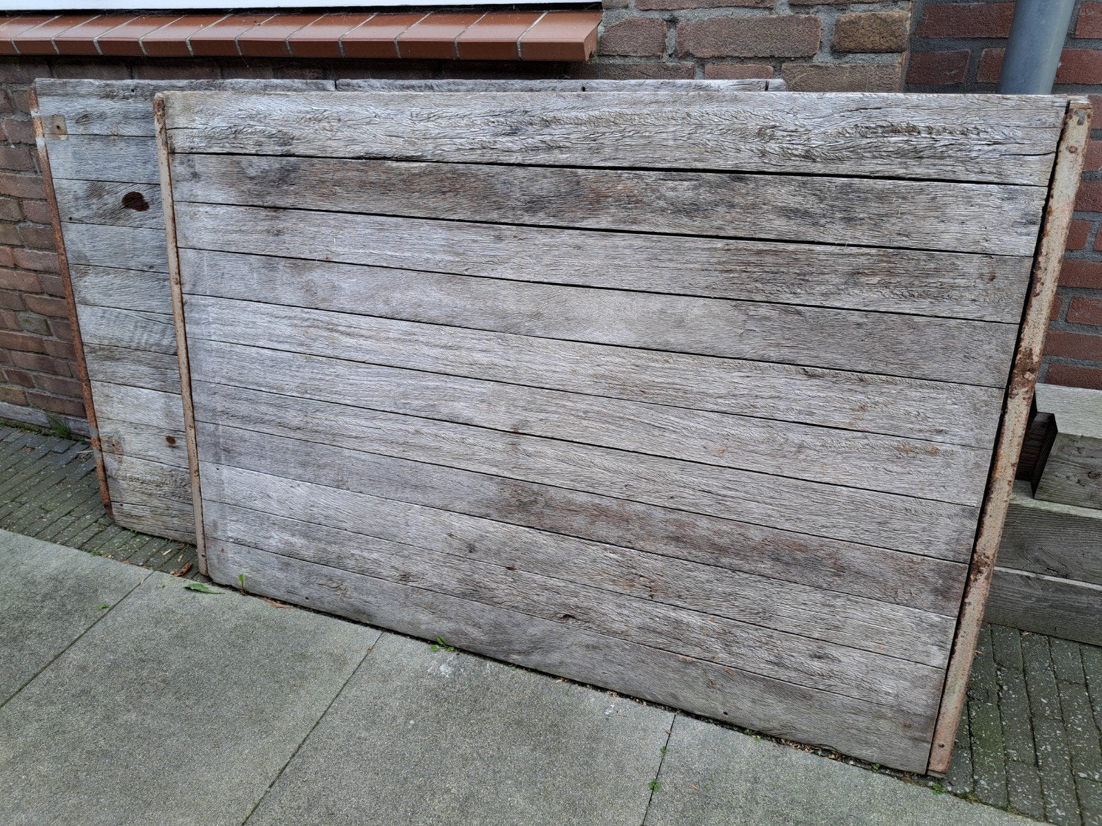 Twee eikenhouten steenschotten, Ophalen, Gebruikt, 25 tot 50 mm, Eiken