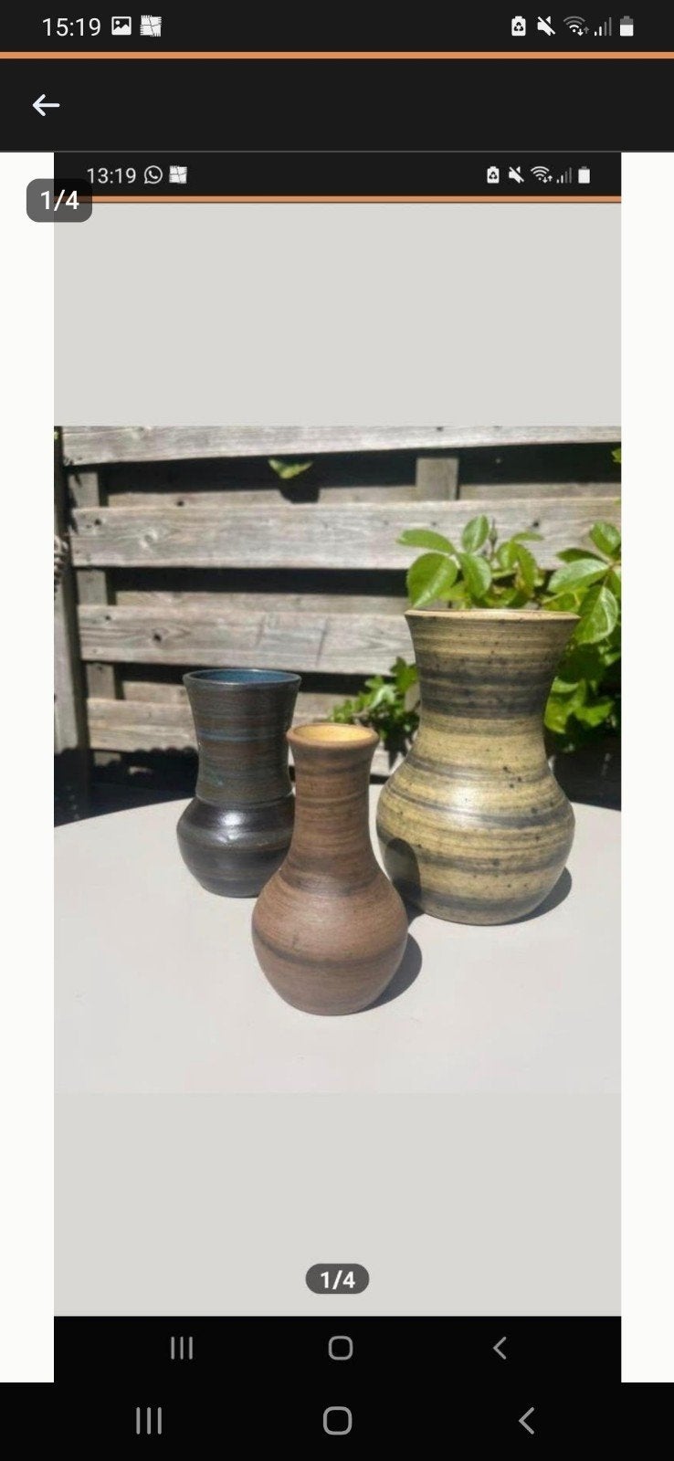 Set van 3 vintage keramieken vazen van Wil de Groot, Ophalen of Verzenden