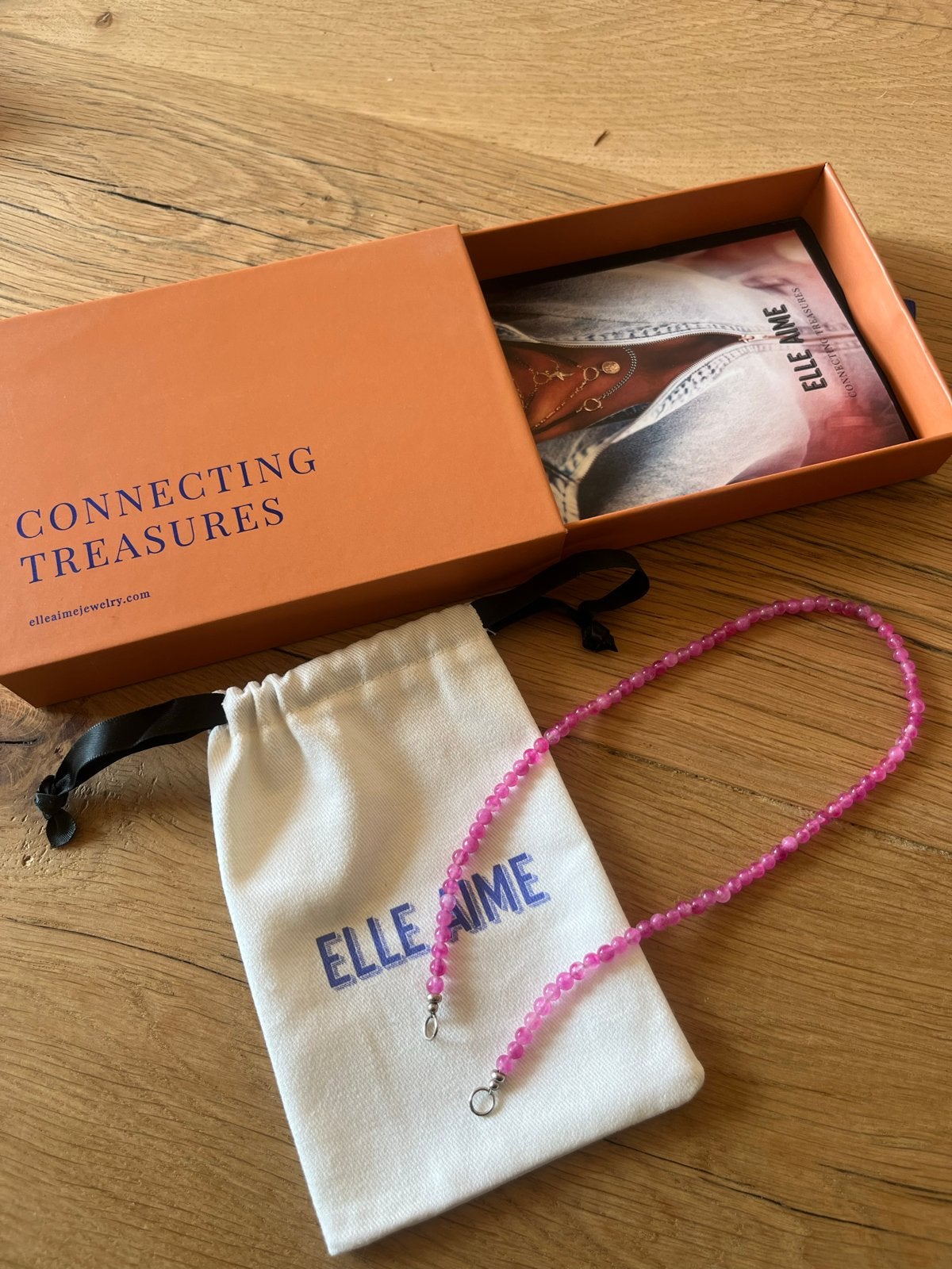 Elle Aime Roze Kralenketting - Zo goed als nieuw, Ophalen of Verzenden, Zo goed als nieuw, Roze, Overige materialen