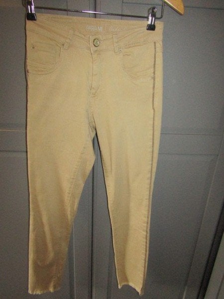 G577 Para Mi mt 36 jeans camel beige franje, Para Mi, Verzenden, Beige, Zo goed als nieuw