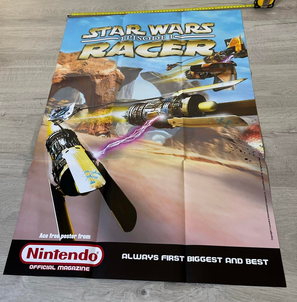 Star Wars Episode I Racer poster Nintendo magazine, Ophalen of Verzenden, Gebruikt, Boek of Poster