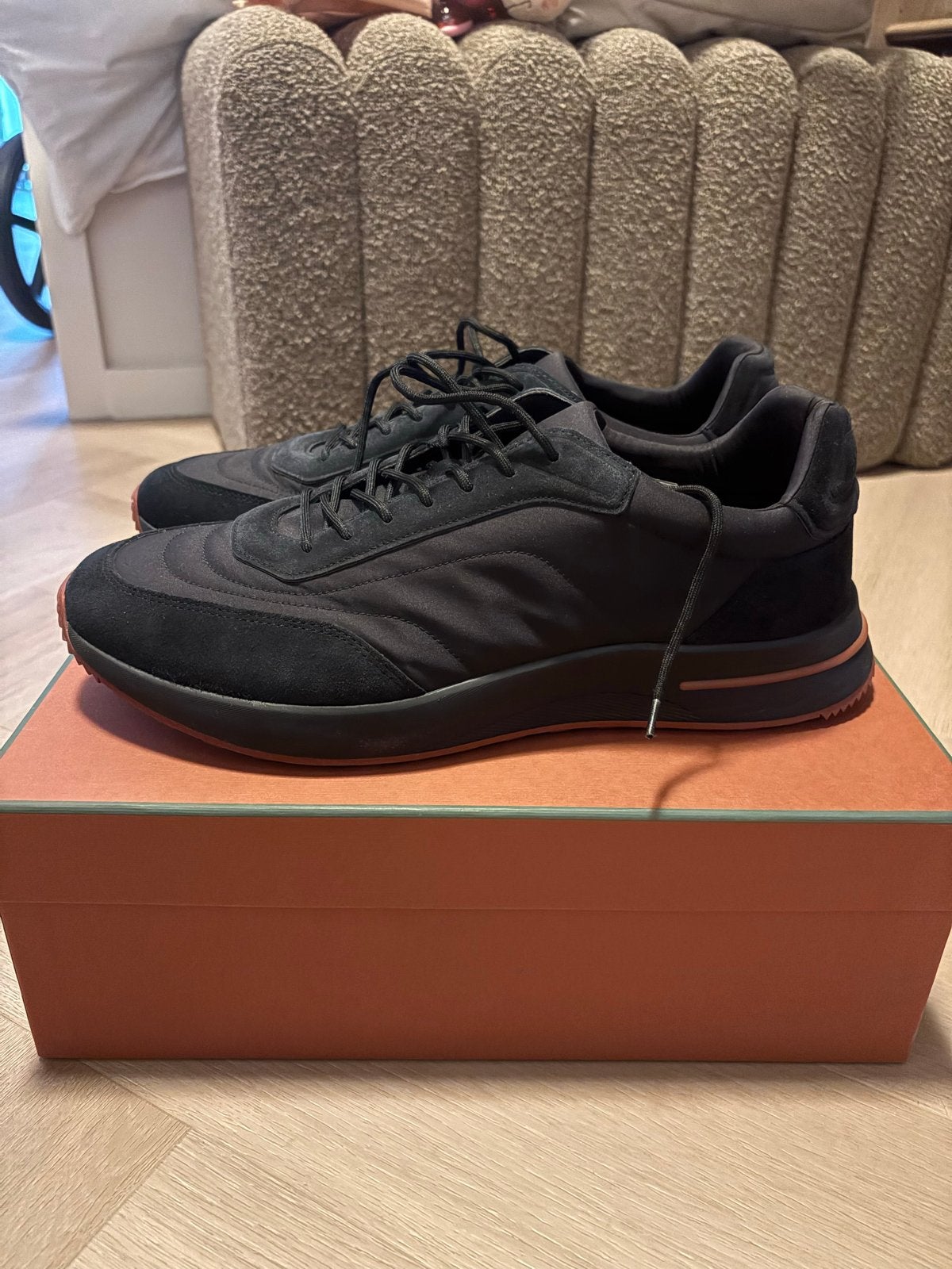 Loro Piana Weekend Walk Evo Performance Mesh Sneakers, Zwart, Ophalen of Verzenden, Sneakers of Gympen, Zo goed als nieuw