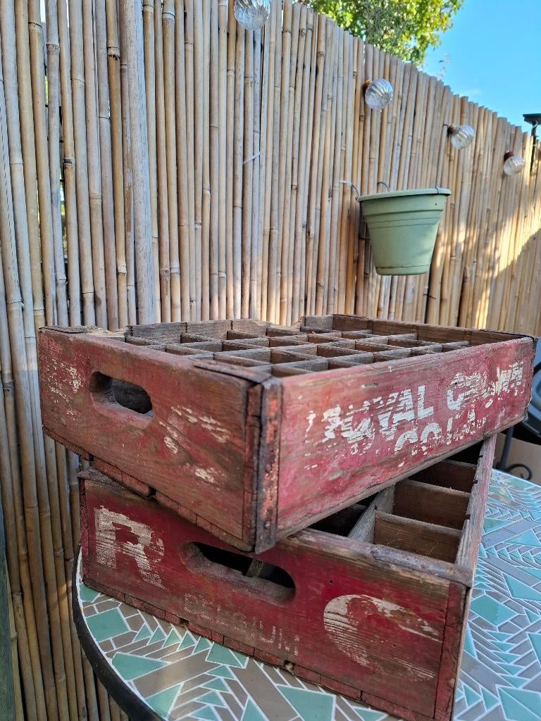 2 originele houten kisten Royal Crown Cola jaren 60 zeldzaam, Ophalen of Verzenden, Gebruikt, Gebruiksvoorwerp