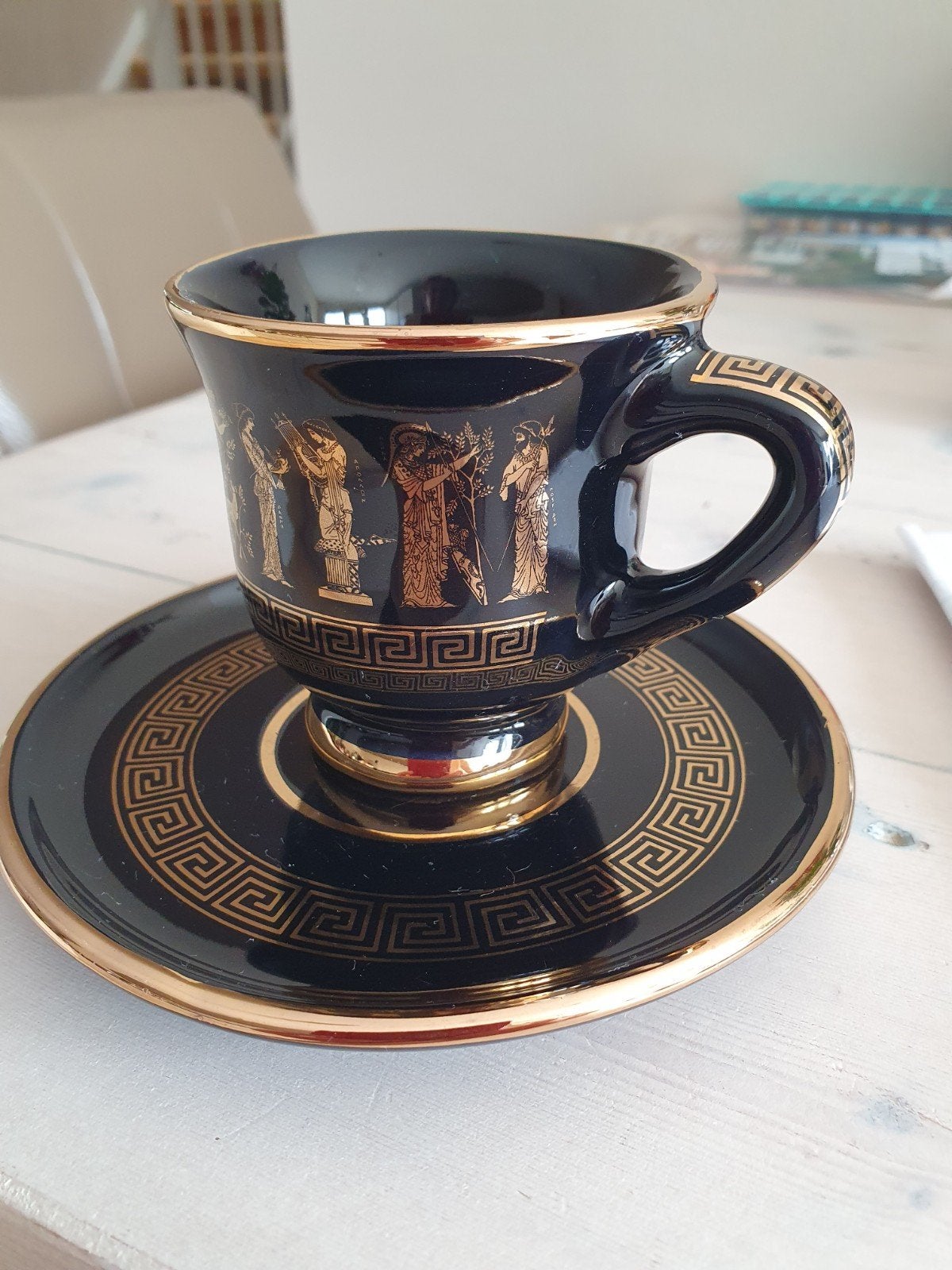 Kop en schotel, grieks, vintage., Ophalen