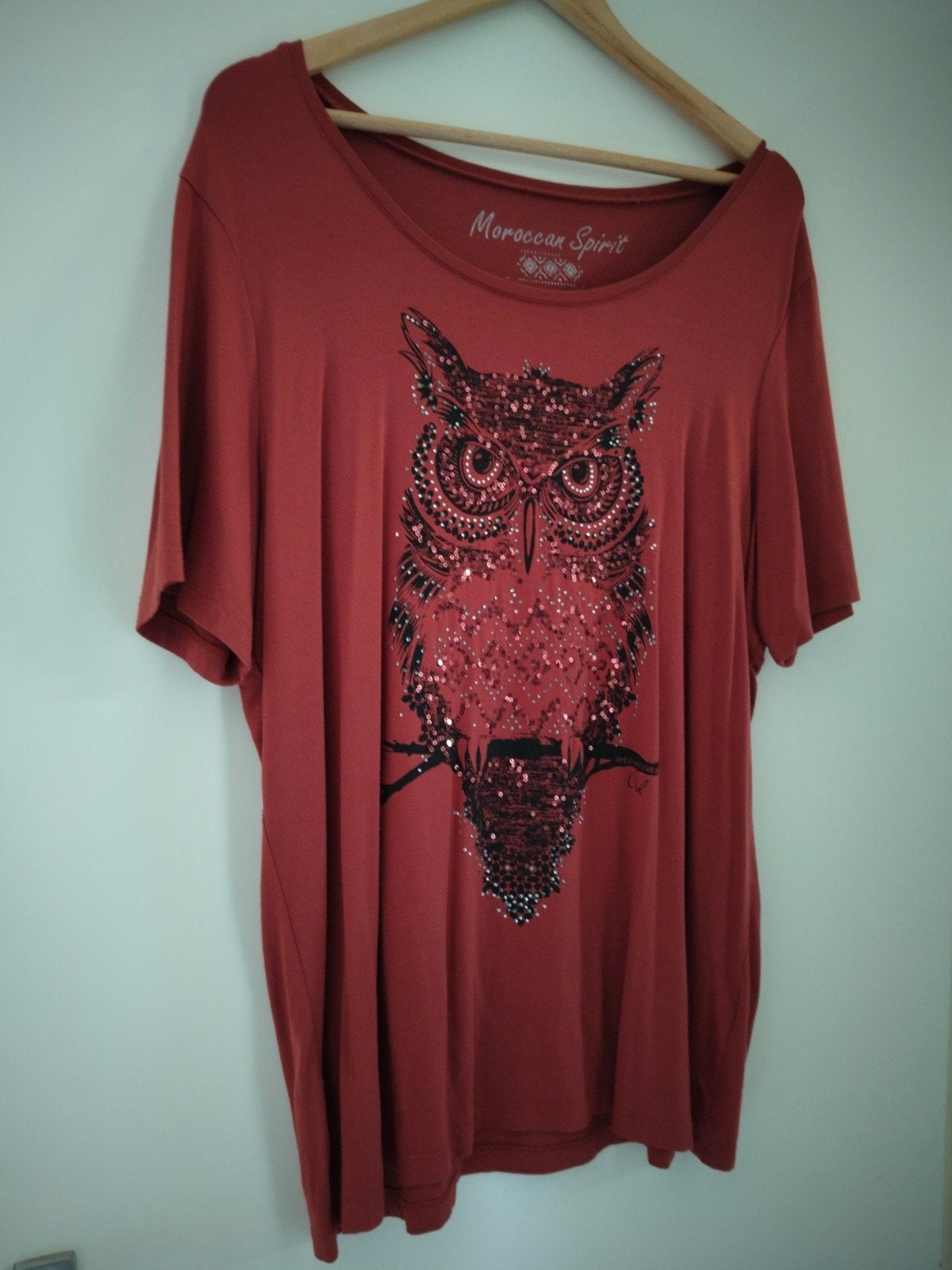 Moroccan Spirit T-shirt met uilprint, Maat 46/48 (XL) of groter, Moroccan Spirit, Ophalen of Verzenden, Korte mouw
