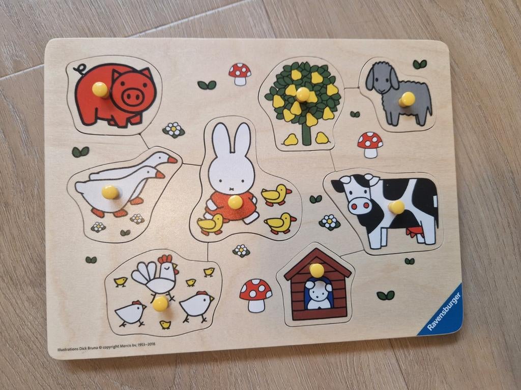 Ravensburger Nijntje boerderij houten puzzel, Ophalen, 2 tot 4 jaar, Gebruikt, Van hout