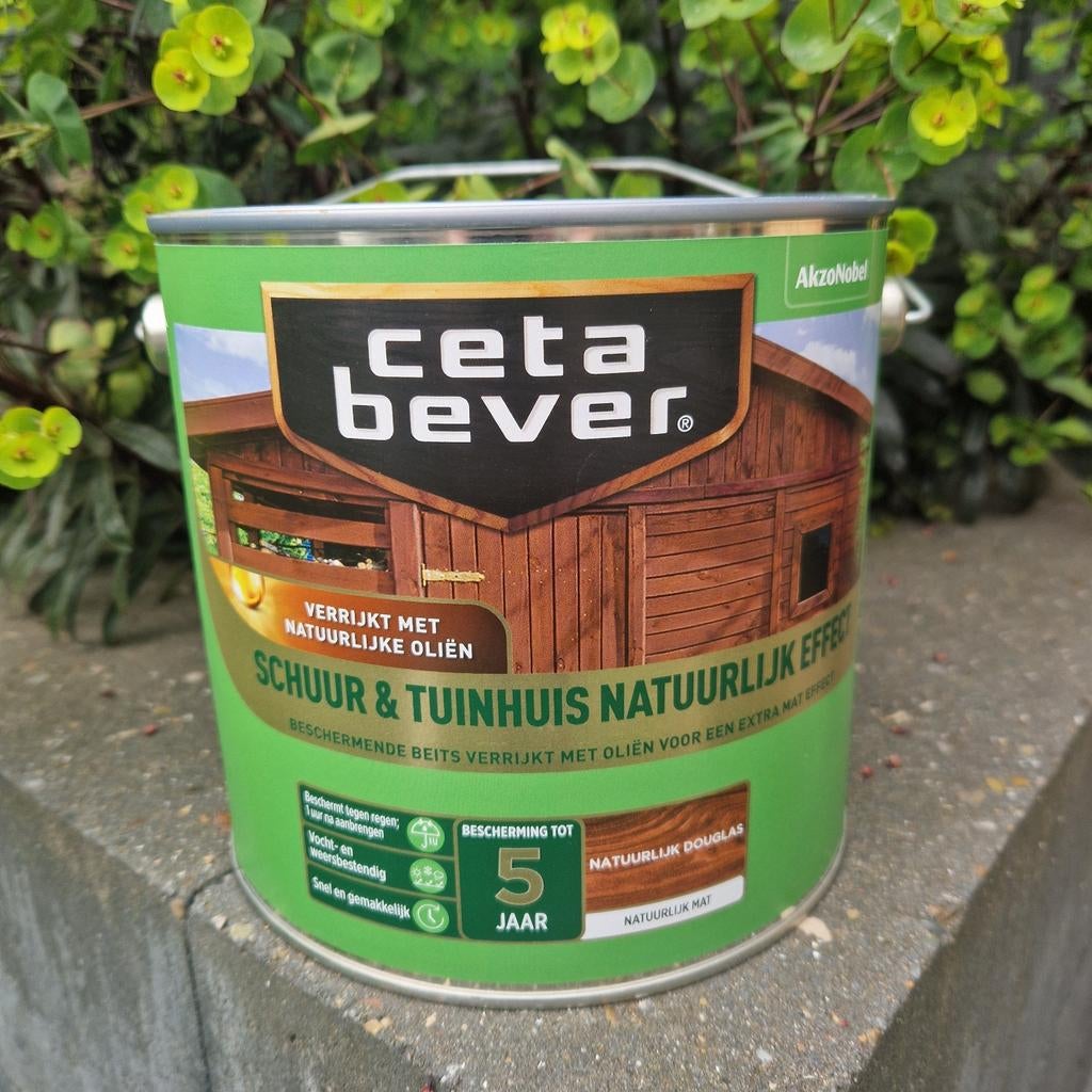 CetaBever Schuur & Tuinhuis Beits Natuurlijk Douglas 2,5L, Ophalen, Bruin, Nieuw, Beits