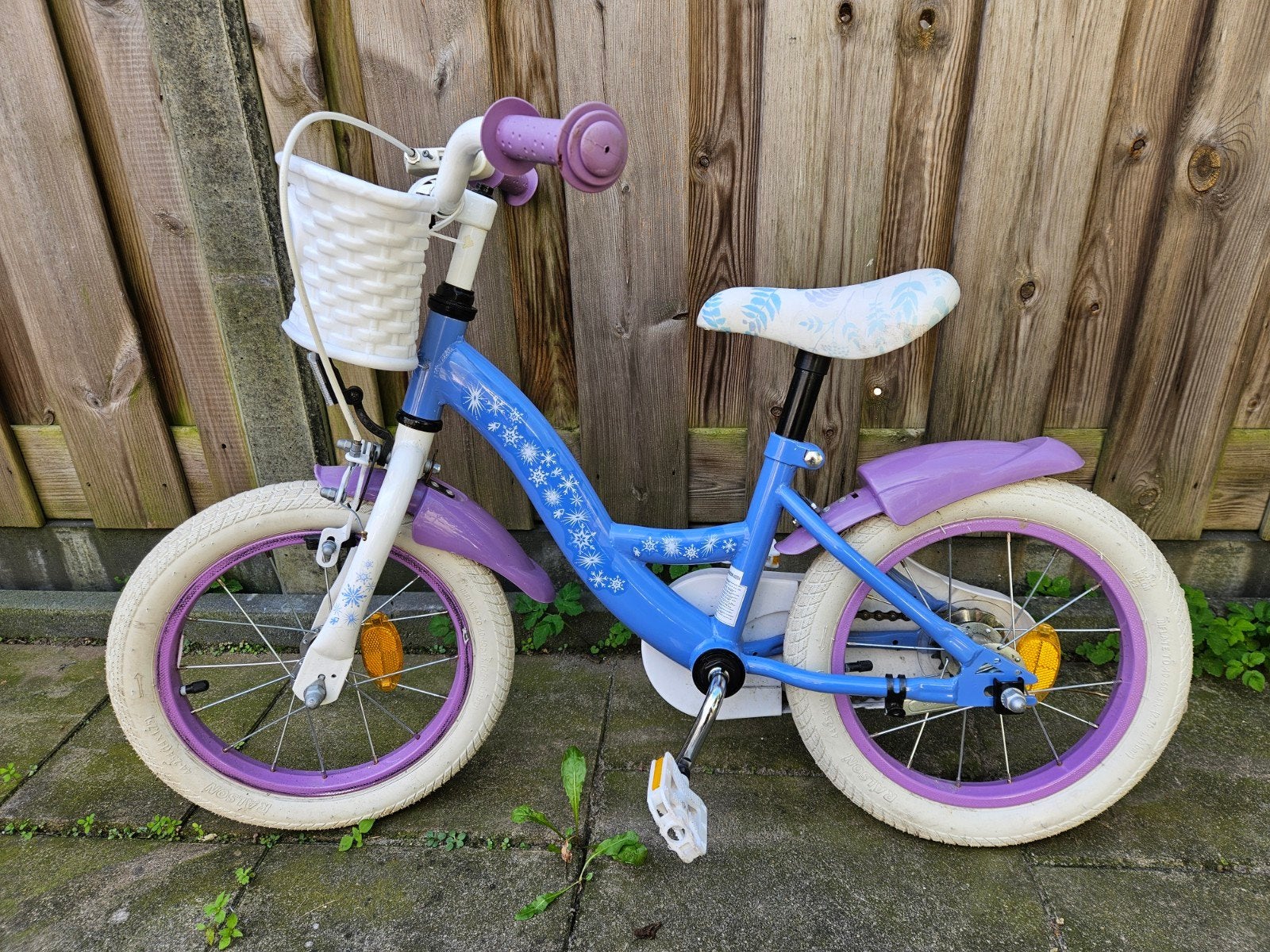 Frozen kinderfiets 16 inch met zijwieltjes, Fietsen en Brommers, Ophalen, Terugtraprem, Zijwieltjes, 16 tot 20 inch